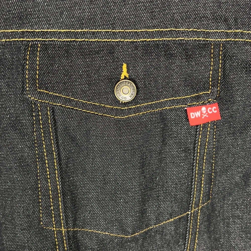 Death Wish Coffee Co. Limited Edition Jean Jacket Men's 2XL Dark Wash Denim‎